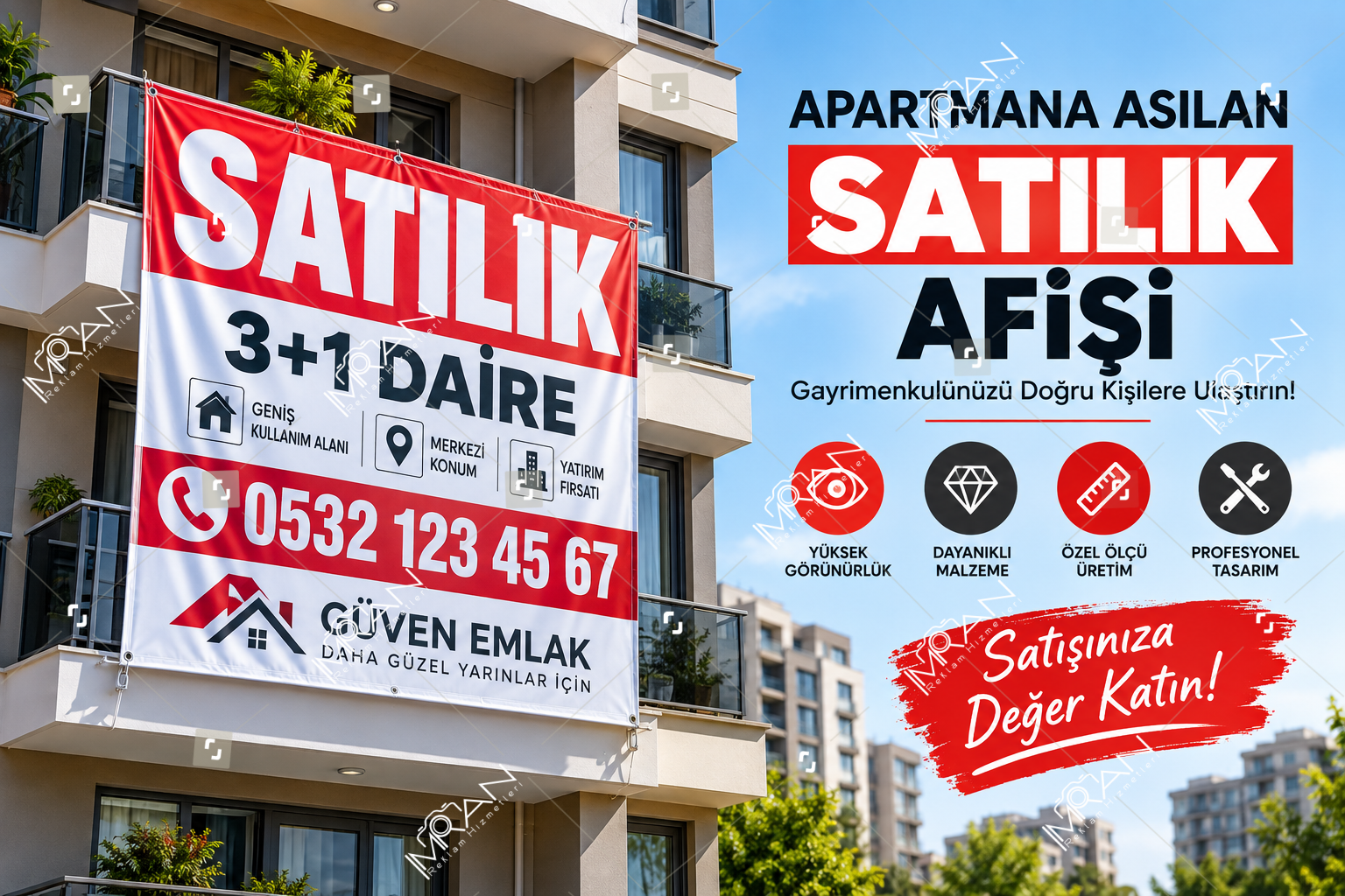 Apartmana Asılan Satılık Afişi