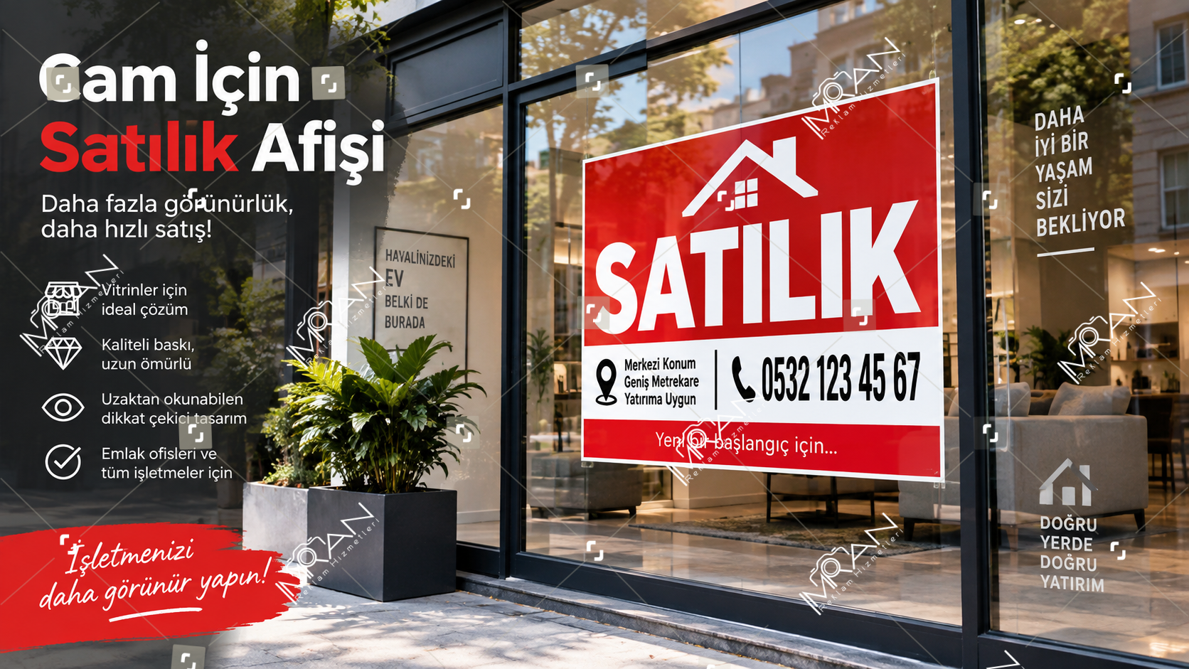 Cam İçin Satılık Afişi
