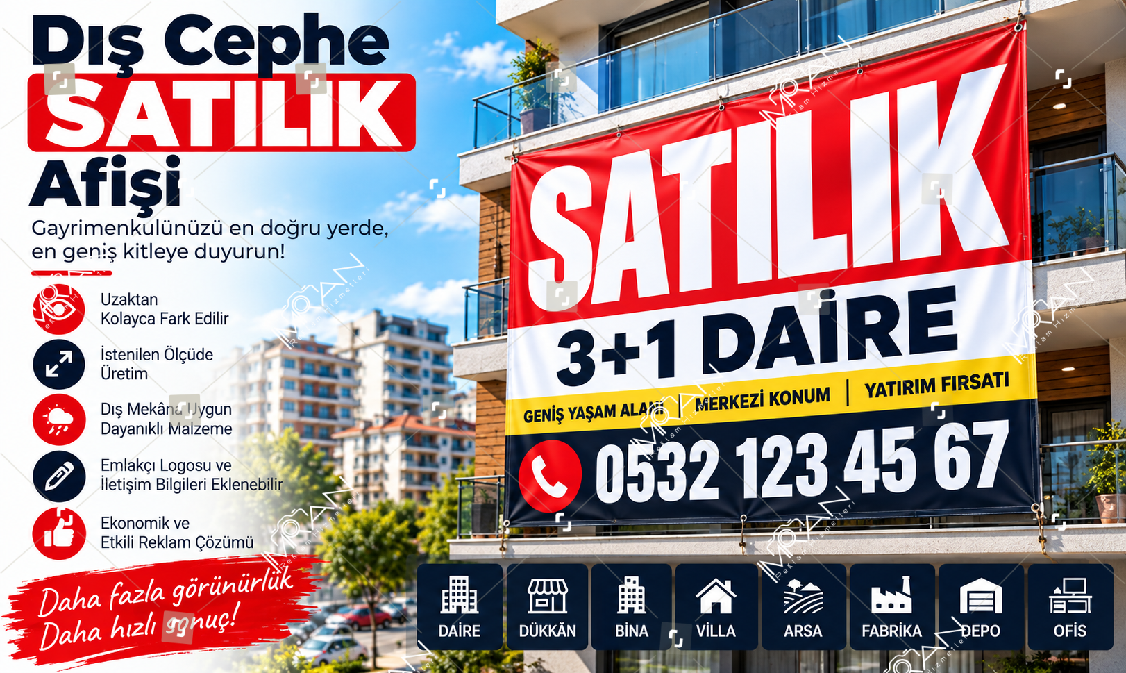 Dış Cephe Satılık Afişi