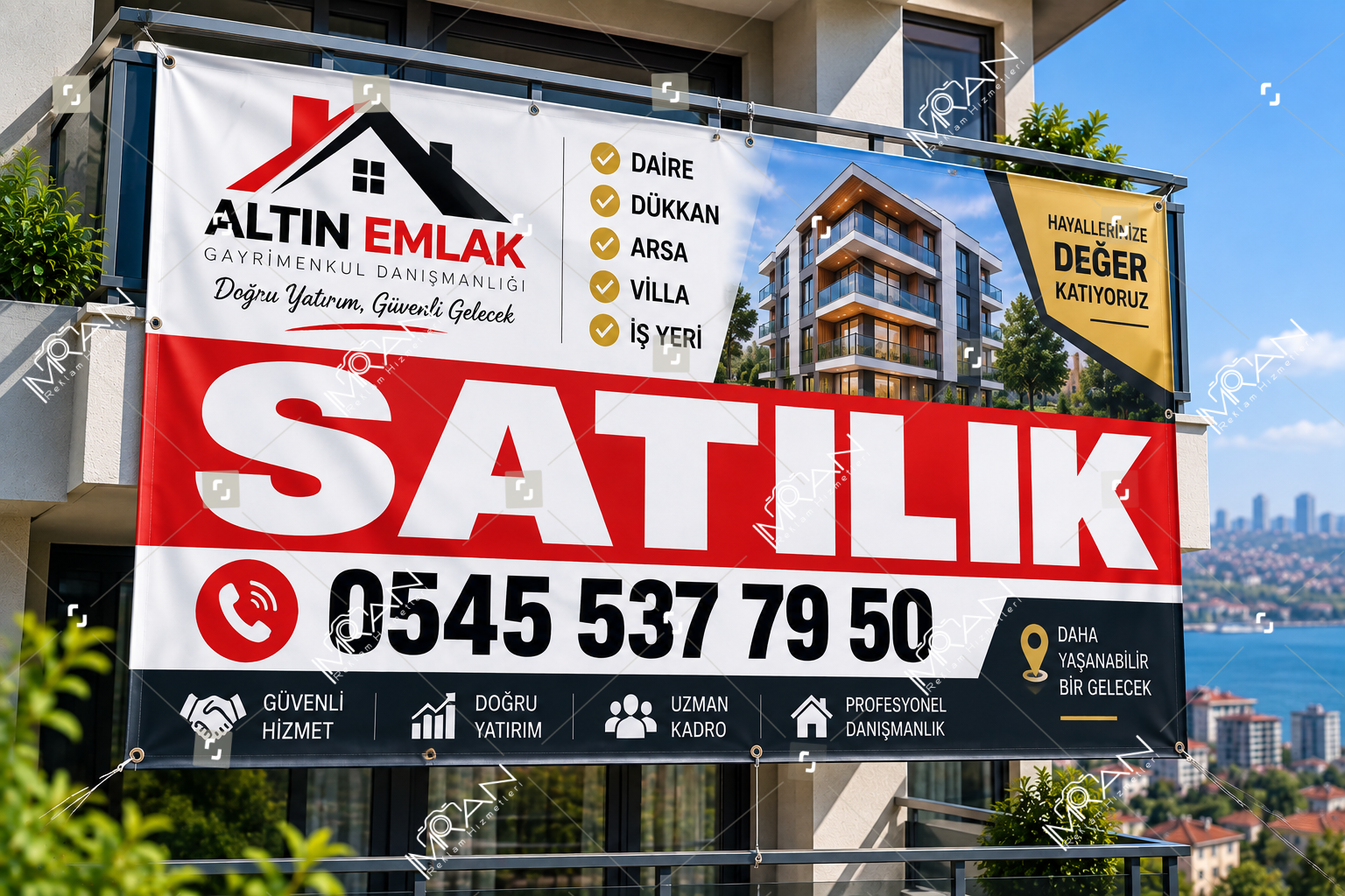 Emlak Firması Satılık Branda Baskısı