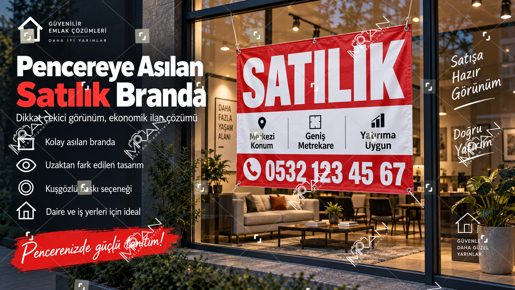 Pencereye Asılan Satılık Branda