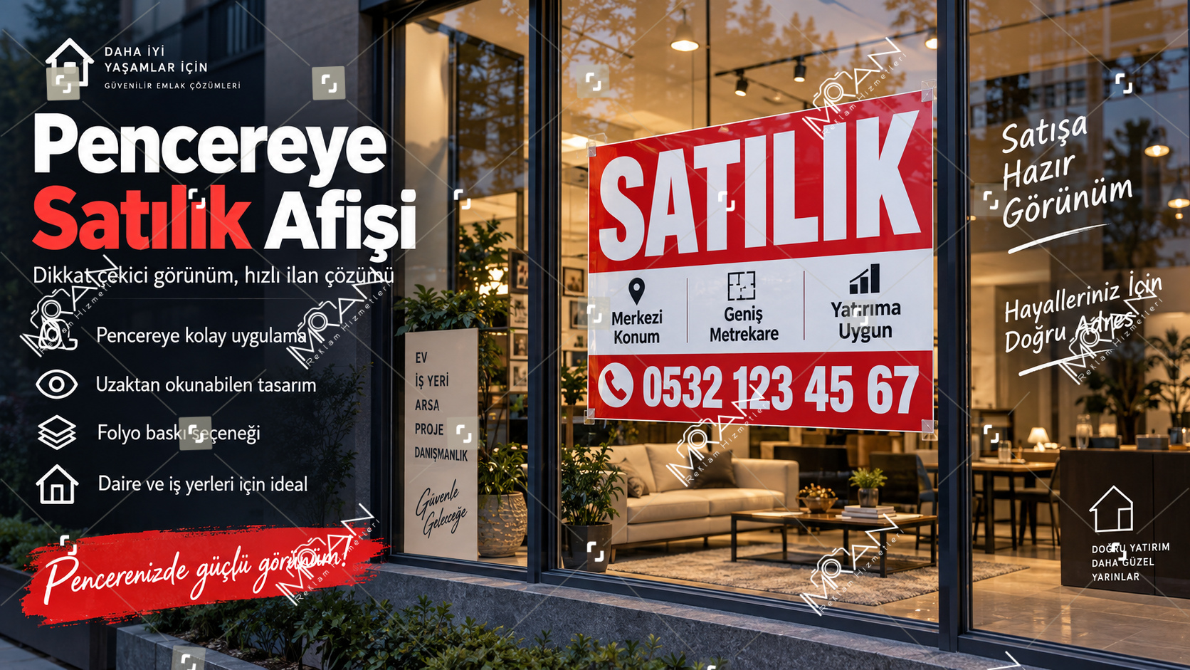 Pencereye Satılık Afişi