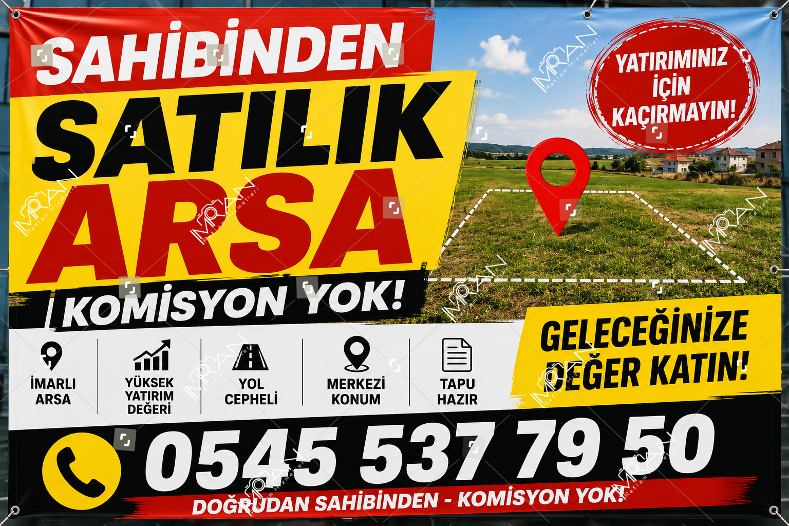 Sahibinden Satılık Arsa Branda Afişi