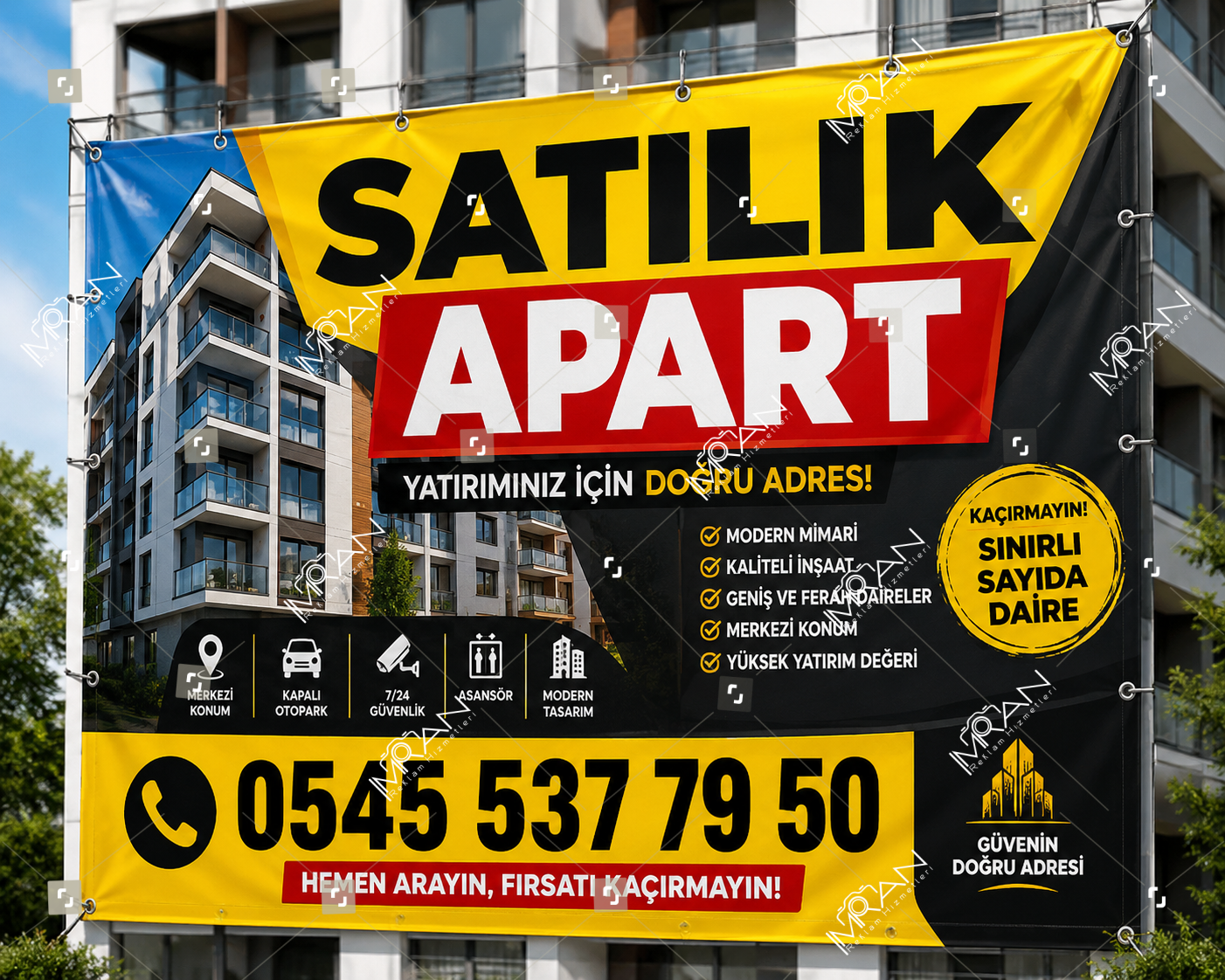 Satılık Apart Branda Afişi