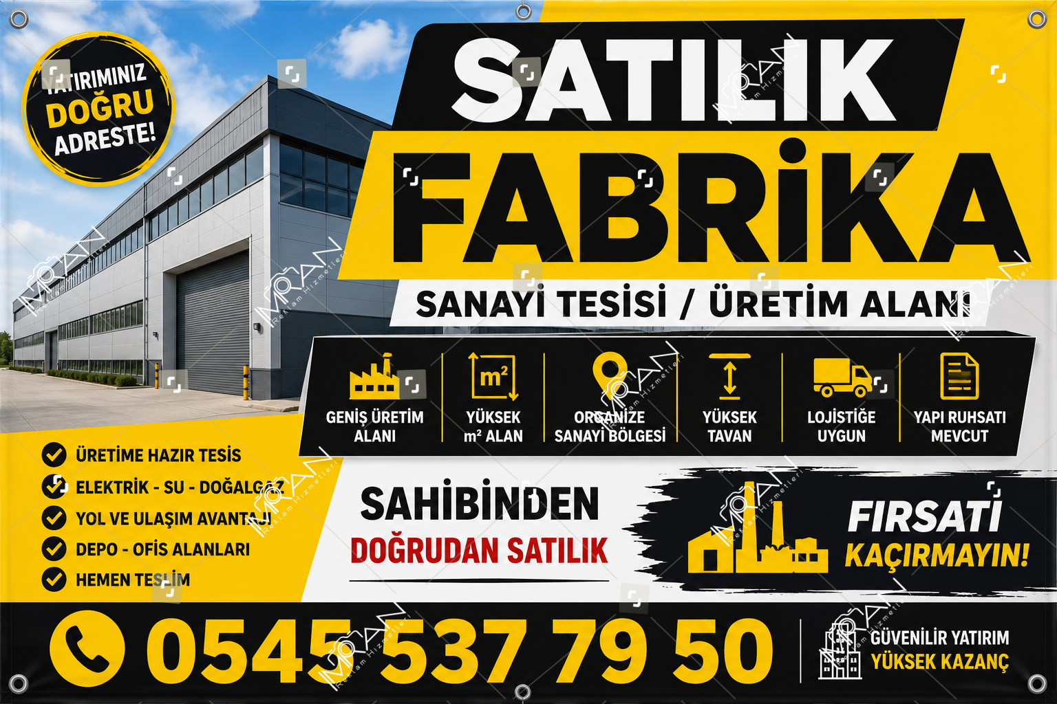 Satılık Fabrika Branda Afişi