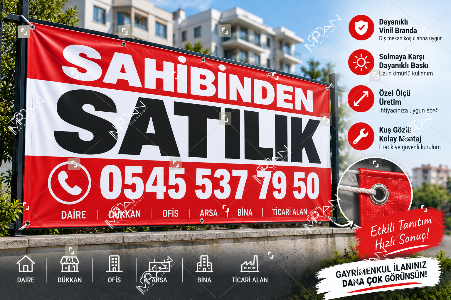 Satılık Yazılı Vinil Branda